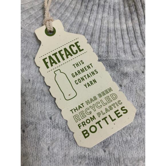FAT FACE REBEKAH Long Line Jumper Sweater Light Gray Recycled Fabrics Sz 6 NWT - Picture 9 of 16